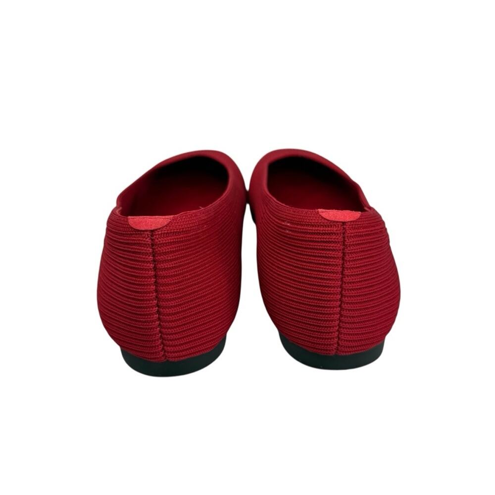 Women's Red Knit Ballet Flats - Comfortable Everyday Loafers - Picture 5 of 16